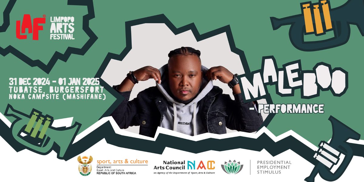 Maleboo, Limpopo’s pride and award-winning rapper, producer, and Sepedi ambassador, is our headline act! Known for hits like "Sekologa" and "Pula" ft. Sanerre, he’s ready to light up the stage. Don’t miss out—get your tickets now! shorturl.at/qMCwe