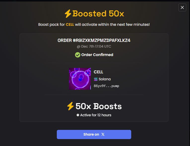 CELLONSOLANAA's tweet photo. 50x boost on DEXSCREENER ⚡️

https://t.co/98yVrQ6w6i https://t.co/trMl8ItAr5