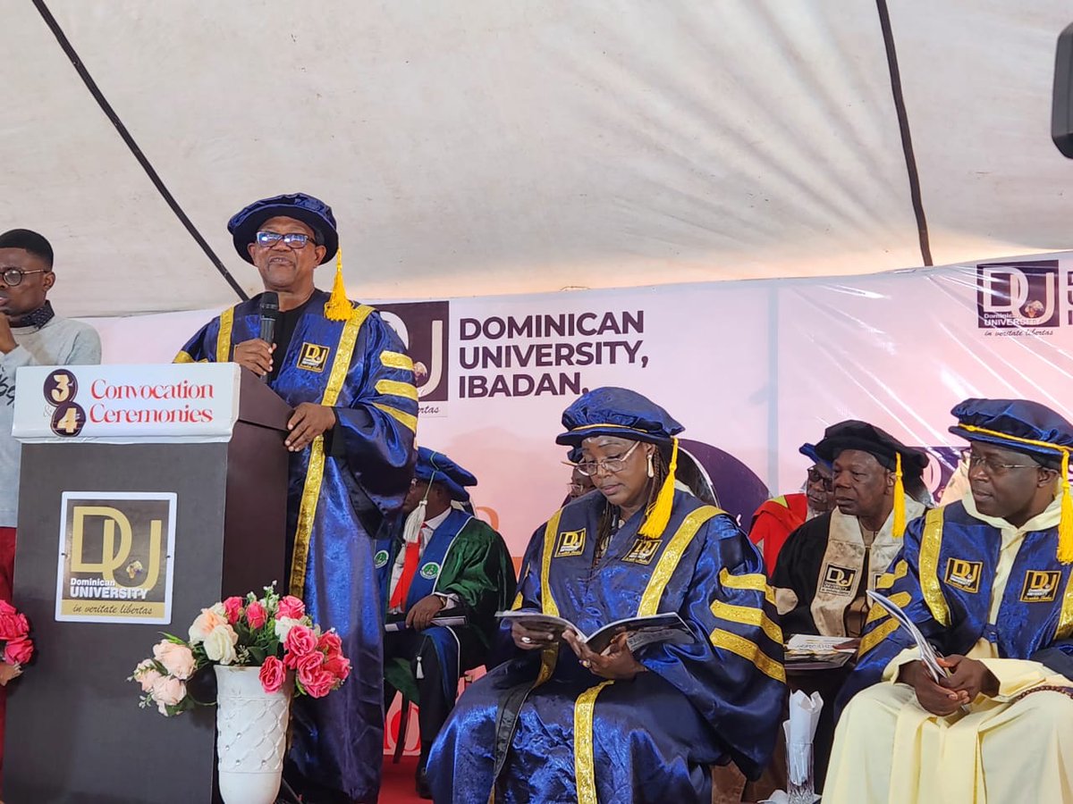 PeterObi's tweet photo. Today, I honored a long-planned commitment to attend the convocation ceremony at Dominican University, Samonda, Ibadan, Oyo State. where I have served as Pro-Chancellor since its inception nearly a decade ago. 

My commitment to its growth and development remains steadfast. 

The event provided an opportunity to reflect on the transformative power of education and the resilience of the human spirit in overcoming challenges.

The highlight of my speech was the inspiring story I shared with the graduating students about a young man I met this week, Mr. Johnathan Luke Wood, President of the University of California, Sacramento. 

His life journey is a remarkable testament to determination against all odds. Born into adversity, he faced unimaginable challenges, including having his mother imprisoned, being adopted, and being suspended from school 42 times for truancy.

Despite these setbacks, he refused to let his circumstances define him. Instead, he rewrote his story, rising above his struggles to become the youngest president of an American university, the University of California, Sacramento.

His story serves as a powerful reminder of the boundless heights  we can attain  through hard work, resilience and determination.

I urged the students to appreciate the innovative knowledge and values instilled in them at Dominican University. I emphasized that success is not measured by what one takes from society but by what one contributes to it. I encouraged them to work diligently to transform our nation from a culture of consumption to one of production.

As part of my commitment to supporting education, I donated the sum of 50 million naira to Dominican University, reaffirming my belief in education as a cornerstone for societal progress.

I remain dedicated to initiatives that inspire hope, empower minds for a new Nigeria that is truly POssible! -PO