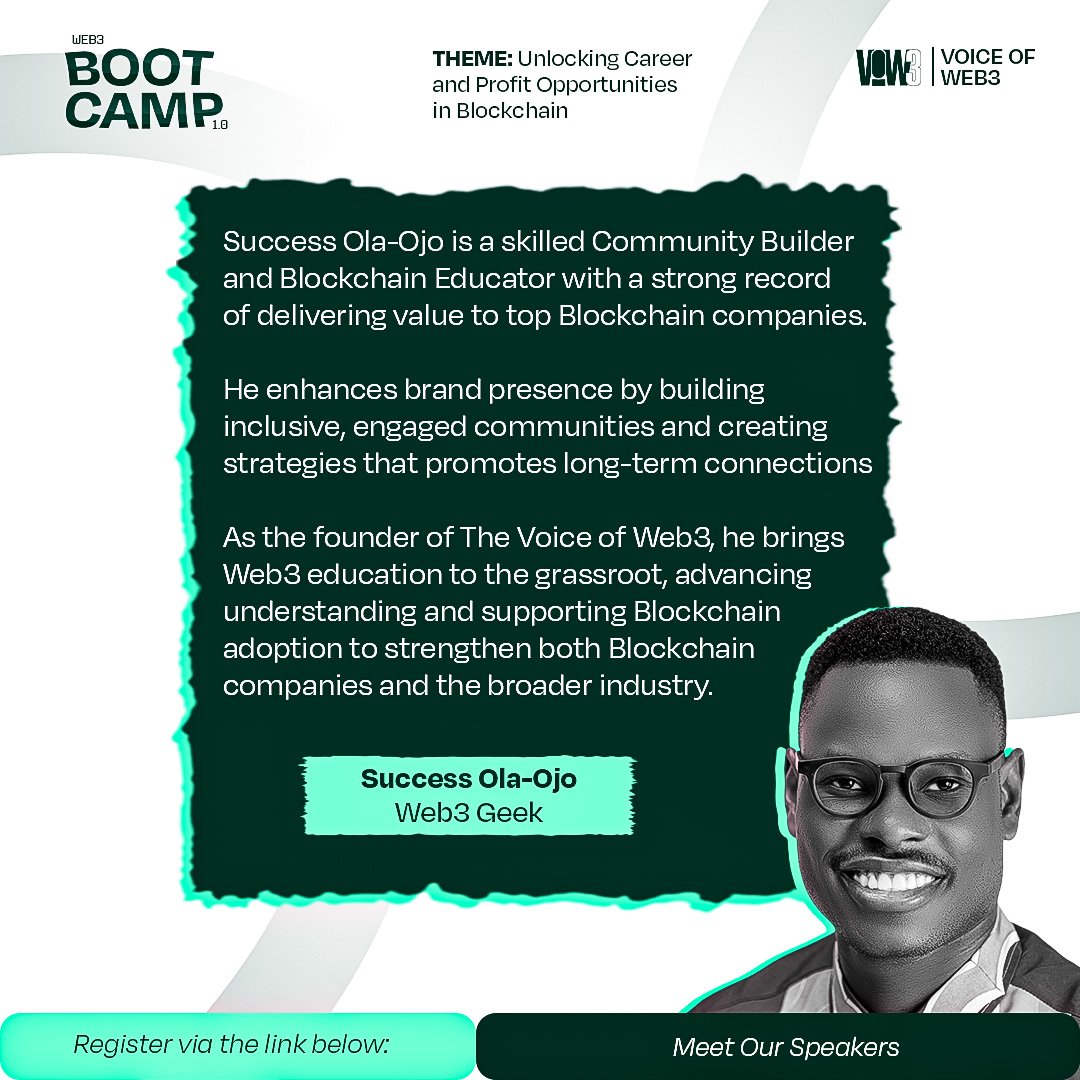 After an incredible journey through the Web3 Bootcamp, we’re wrapping up with an AMA session you simply can’t ignore. 

Questions will be answered, secrets unveiled, and opportunities unlocked.  

What will you discover? Find out today!  

🔗 Join us here t.me/THEVOW3?livest…