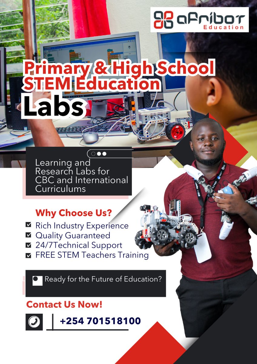 JasinOwili's tweet image. One of the Reasons most schools Shy away from Setting up STEMLabs is the Cost associated with the Project.
At Afribot Education , every School/organization is a Premium Client when it comes to Quality!