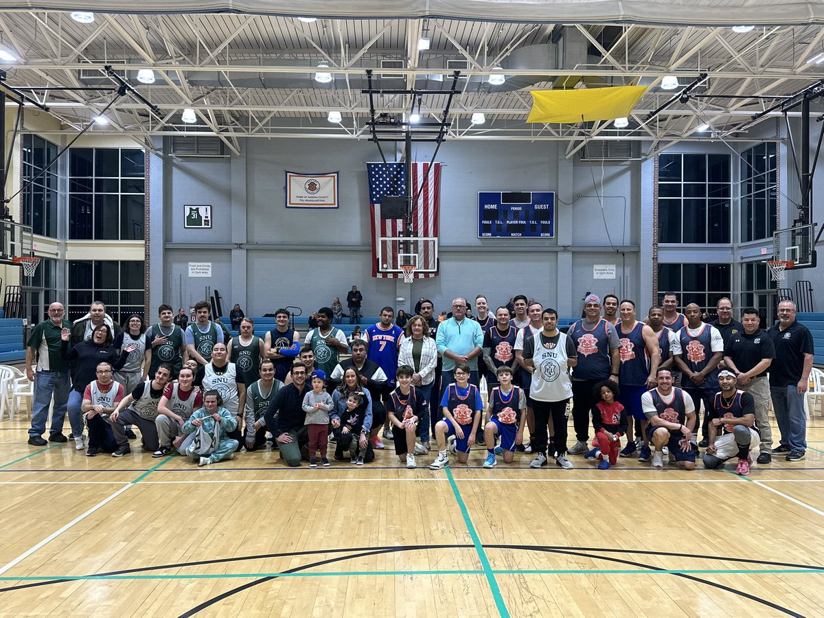 NassauCountyPAL's tweet photo. The NCPAL Special Needs Unit held its annual Cops vs. Kids game. Players from the NCPD challenged this very special group of athletes to a friendly competition building a stronger community relationship with the special needs population of Nassau County.  @NassauCountyPD https://t.co/GohfS9M3J3