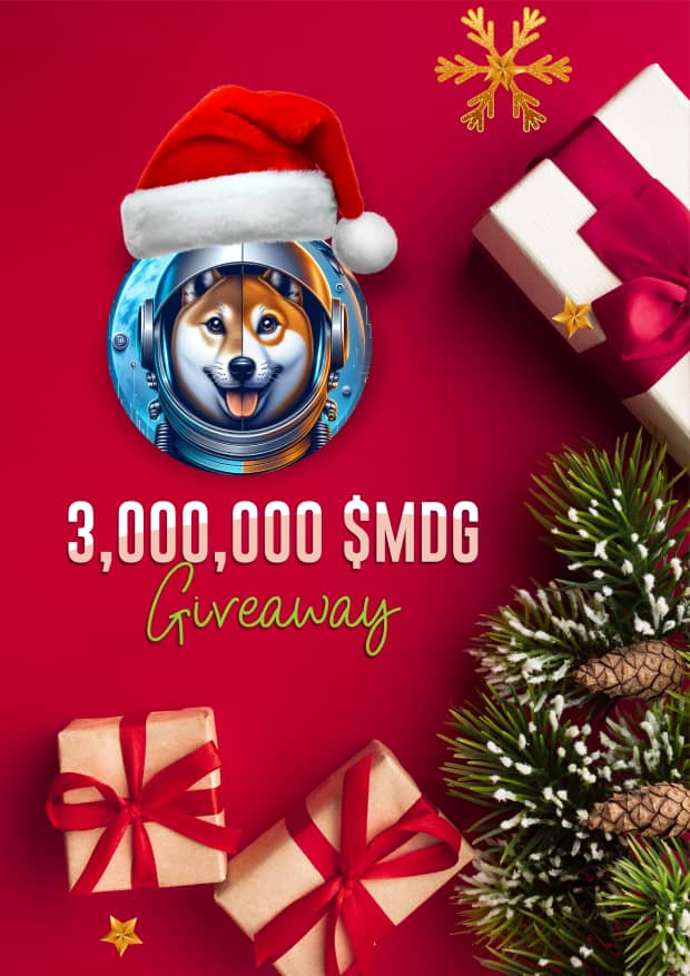 🎉🎊 EXCITING CHRISTMAS GIVEAWAY! 🎊🎉

🤝 We're showing love to our amazing community! 💕 To say thank you, we're gifting 3,000,000 $MDG! 🎁

👉 To join in, simply:
✅ Be an active app user
✅ Invite friends to our community

⏰ Don't miss out! Participate now!

$MudkDog Team 🐶