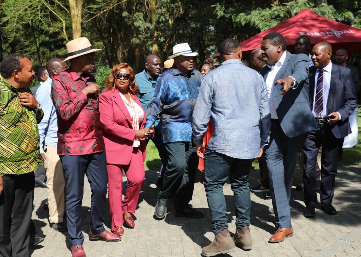 I thank President Uhuru Kenyatta for his friendship and solidarity with my family by attending the wedding ceremony of our daughter Damarie Saada and Martin Nyaga this afternoon in Naivasha. ^SKM
