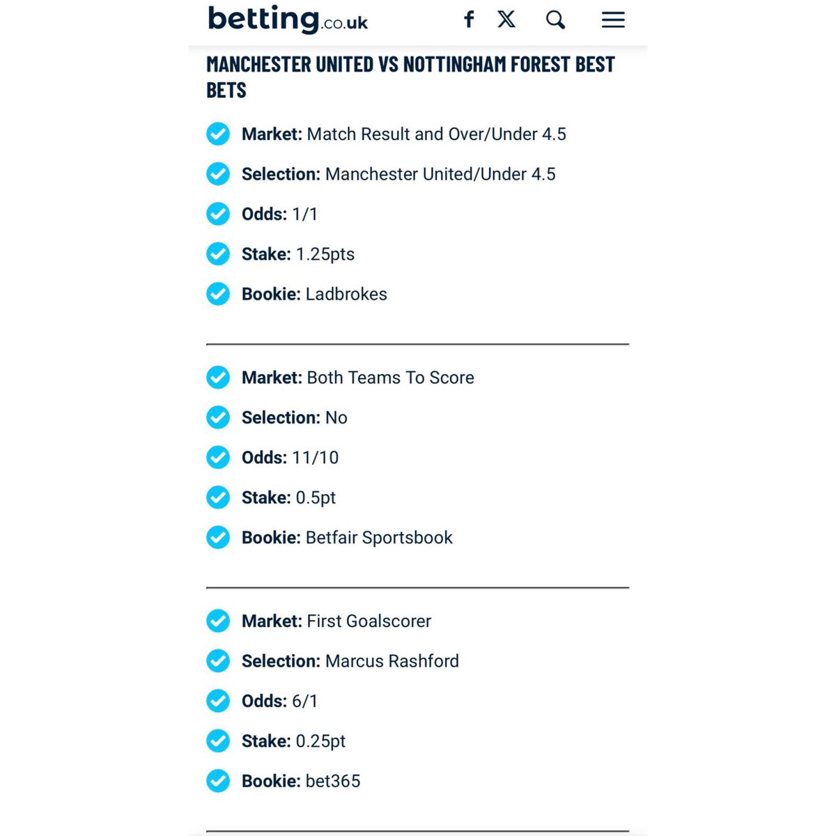 Manchester United v Nottingham Forrest 

Read full analysis here 👇🏼👇🏼

betting.co.uk/news/man-unite…