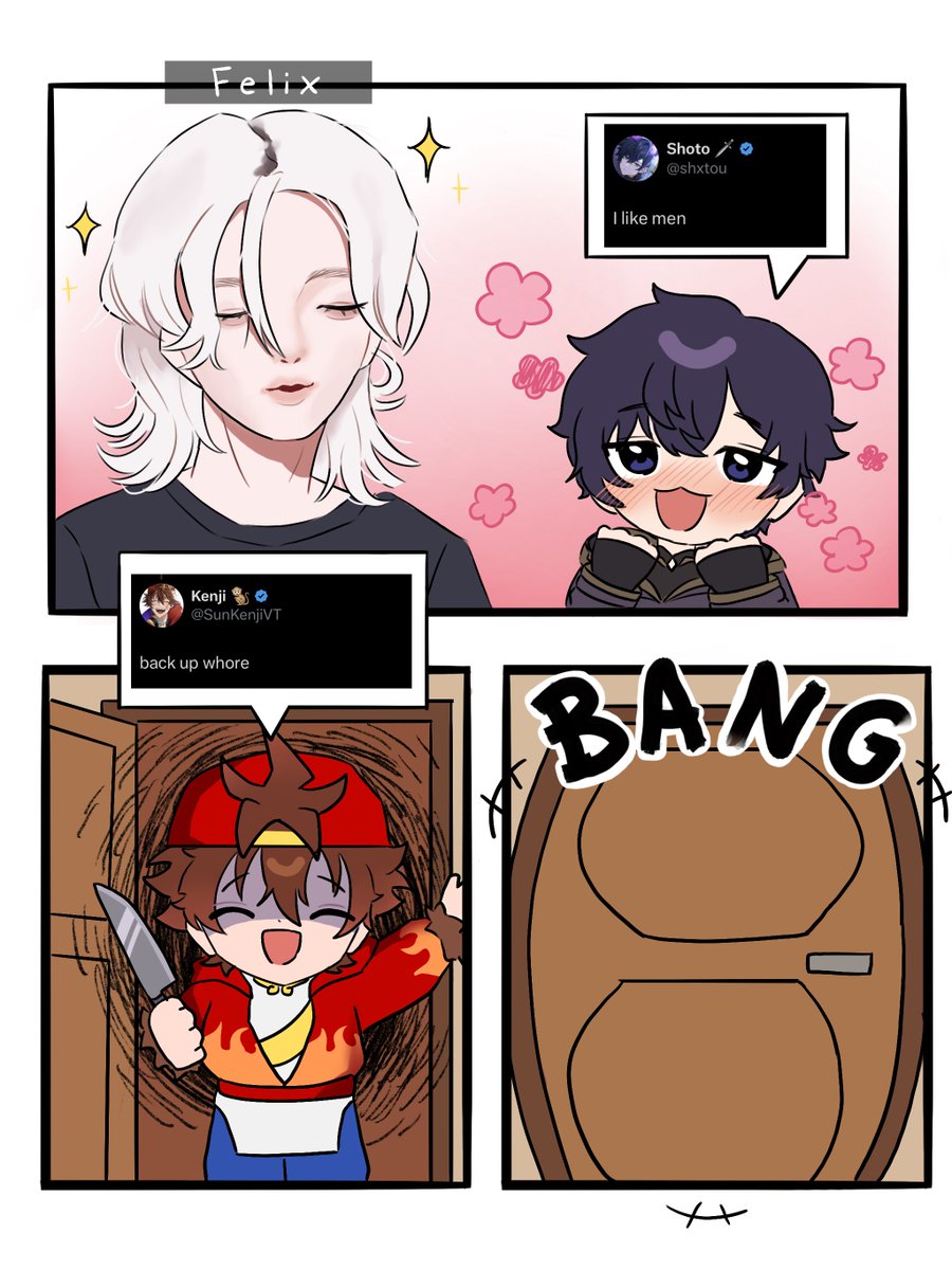 safiredoodles's tweet photo. 📎: their interactions are always so funny to me [1/2]

#ArtoftheRogue #KenjiArt https://t.co/2i2vc6sEX4