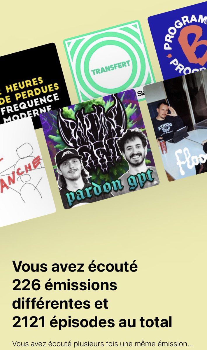 ThomasCrayon's tweet photo. Le bilan de @pocketcasts confirme que je suis désormais un vieux con parmi les auditeurs de podcasts. 😁 https://t.co/xYfTHhMR9W