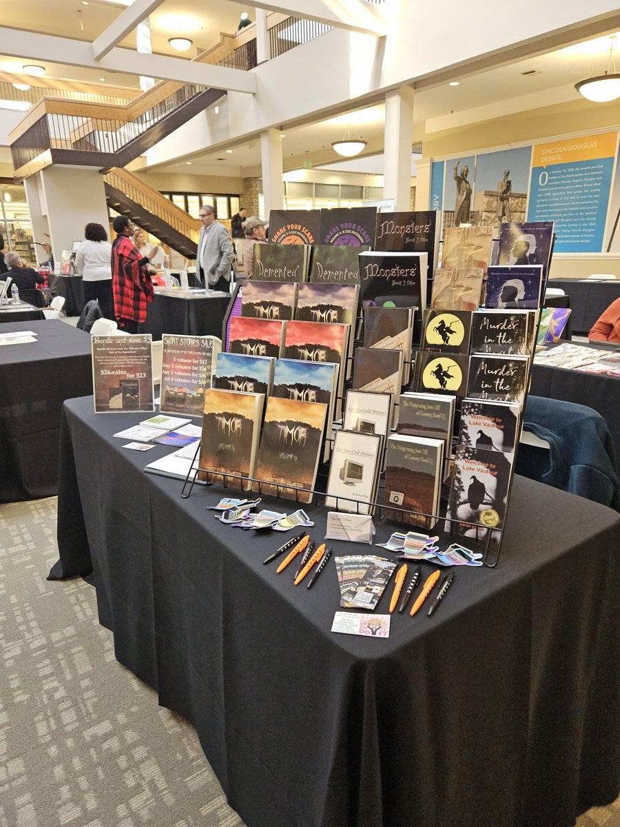 Sarah_iWrite's tweet photo. all setup at the Hayner Local Author Book Fair! come see me and some of the other authors too 📖 https://t.co/yS5g5GPH4m