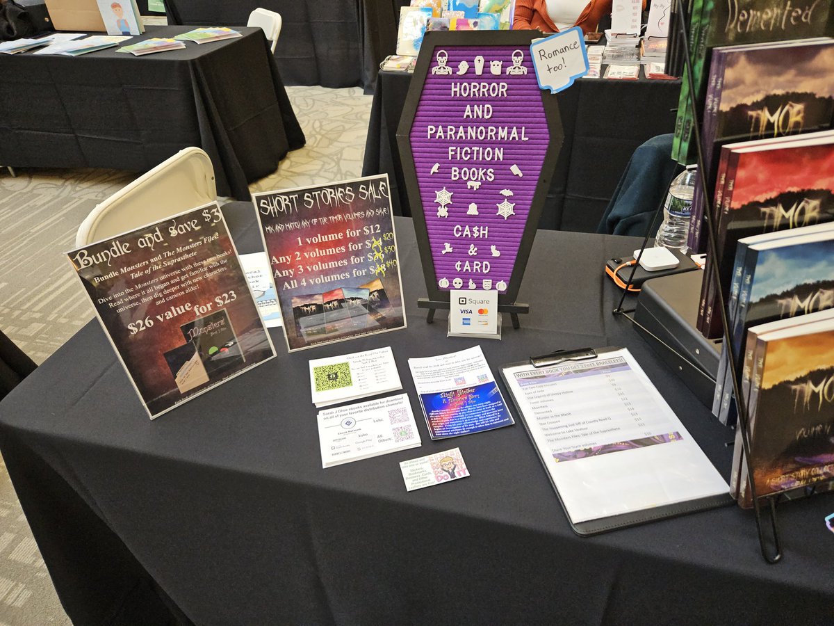 Sarah_iWrite's tweet photo. all setup at the Hayner Local Author Book Fair! come see me and some of the other authors too 📖 https://t.co/yS5g5GPH4m
