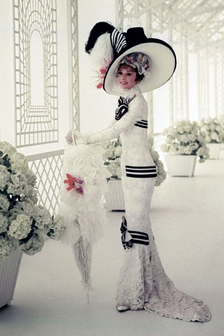 Audrey Hepburn in the 'Royal Ascot Dress' from "My Fair Lady" (1964)  designed by Cecil Beaton.