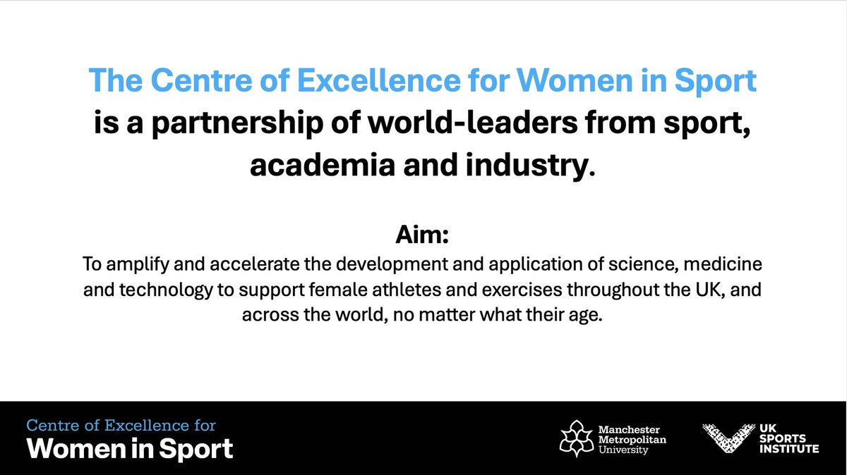 A proud moment for me as <a href="/ElliottSale/">Kirsty Sale</a> &amp; I welcomed colleagues from across sport and industry to the launch of the Centre of Excellence for Women in Sport - a <a href="/UKSportsInst/">UK Sports Institute</a> &amp; <a href="/McrInstSport/">Manchester Met Institute of Sport</a> partnership to pioneer research and innovation.

Find out more 👇

mmu.ac.uk/institute-of-s…