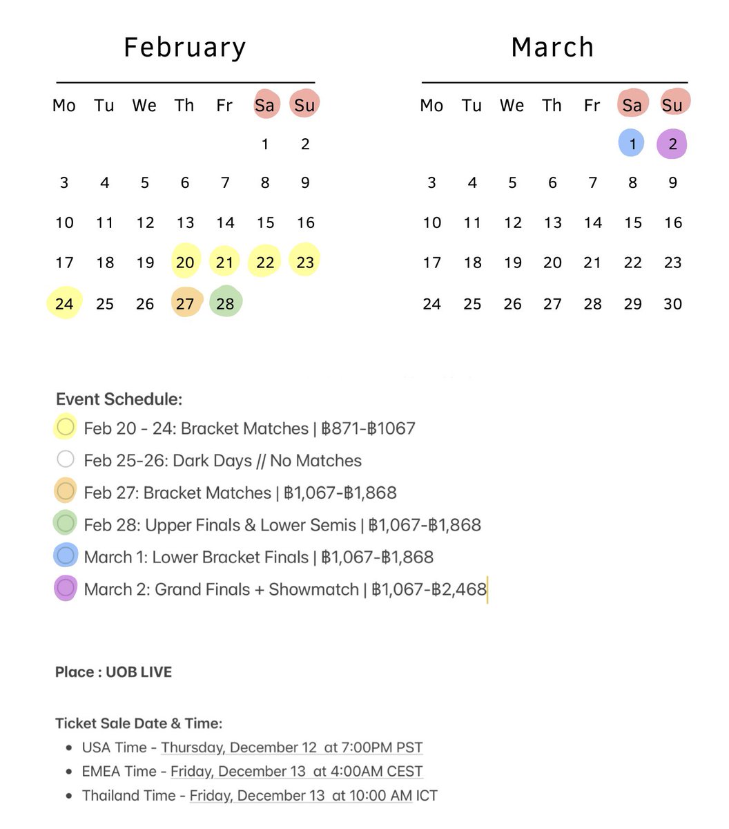 Masters Bangkok Ticket Sale Information 🇹🇭