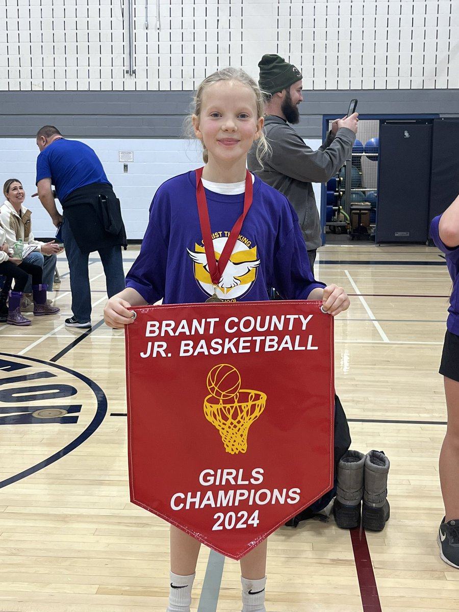 Proud of my girl for working hard yesterday with her teammates to take the  championship banner back to her school! <a href="/ctkcatholic/">Christ The King</a>