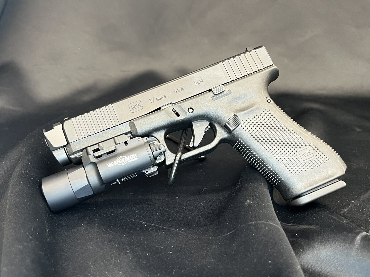 SouthsOutpost's tweet photo. Check out this Glock 17 Gen 5. We have installed the Glock Performance Trigger, Surefire X300 Turbo, and Radian Afterburner/Ramjet. This one is ready to Go! https://t.co/604rNLePTl