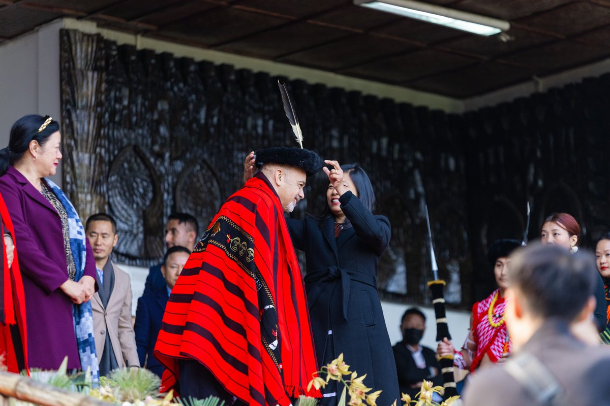JakhaluHekani's tweet photo. Madam @k_salhoutuonuo &amp; I had the pleasure of hosting our guests The Christian Louboutin @LouboutinWorld &amp; Air Marshal Surat Singh on the 7th day of #HornbillFestival. Hornbill Festival, apart from getting thousands of us Nagas together, it also brings the world closer to us. ❤️ https://t.co/85b89XRqmD