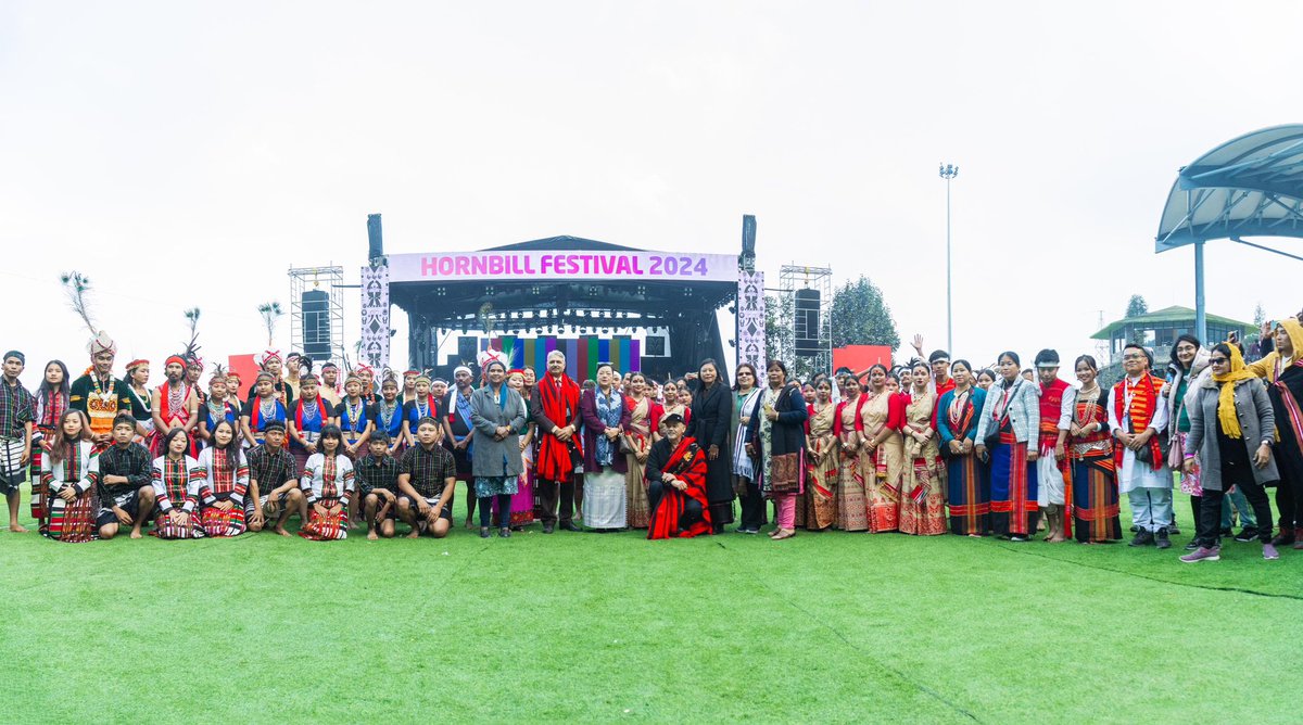 JakhaluHekani's tweet photo. Madam @k_salhoutuonuo &amp; I had the pleasure of hosting our guests The Christian Louboutin @LouboutinWorld &amp; Air Marshal Surat Singh on the 7th day of #HornbillFestival. Hornbill Festival, apart from getting thousands of us Nagas together, it also brings the world closer to us. ❤️ https://t.co/85b89XRqmD