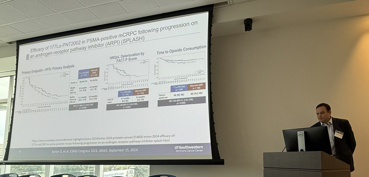 Tian Zhang, MD, MHS (@tiansterzhang) on Twitter photo #KevinCourtney highlighting updates in #prostatecancer — enza monotherapy for biochem recurrence, radium-enza in #PEACE3, lutetium updates from #PSMAfore & #SPLASH trials in CRPC. New treatment options always good!
<a href="/utswcancer/">UTSW Simmons Cancer Center</a> CME #YearinReview24 #KevinCourtney highlighting updates in #prostatecancer — enza monotherapy for biochem recurrence, radium-enza in #PEACE3, lutetium updates from #PSMAfore & #SPLASH trials in CRPC. New treatment options always good!
<a href="/utswcancer/">UTSW Simmons Cancer Center</a> CME #YearinReview24