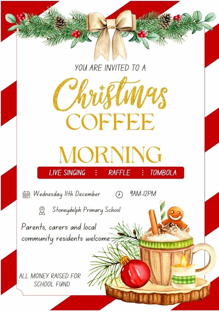 Stoneydelph Primary School (@stoneydelphps) on Twitter photo Our community coffee morning is back! Come along and enjoy a warm welcome, tasty treats and superb singing. Guaranteed to fill you with Christmas spirit. Hope to see you there. ☕️🧁🎄<a href="/SchoolsCat/">TheCATSchools</a> Our community coffee morning is back! Come along and enjoy a warm welcome, tasty treats and superb singing. Guaranteed to fill you with Christmas spirit. Hope to see you there. ☕️🧁🎄<a href="/SchoolsCat/">TheCATSchools</a>