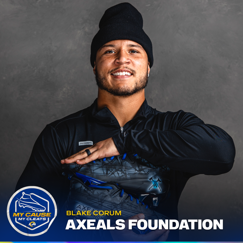 RamsNFL's tweet photo. "It's just a no brainer for us four to be able to support Coach G, but also support Eric and Amanda."

Honoring Coach Ron Gould’s former @CalFootball player, @stevens_nation for #MyCauseMyCleats. ⤵️