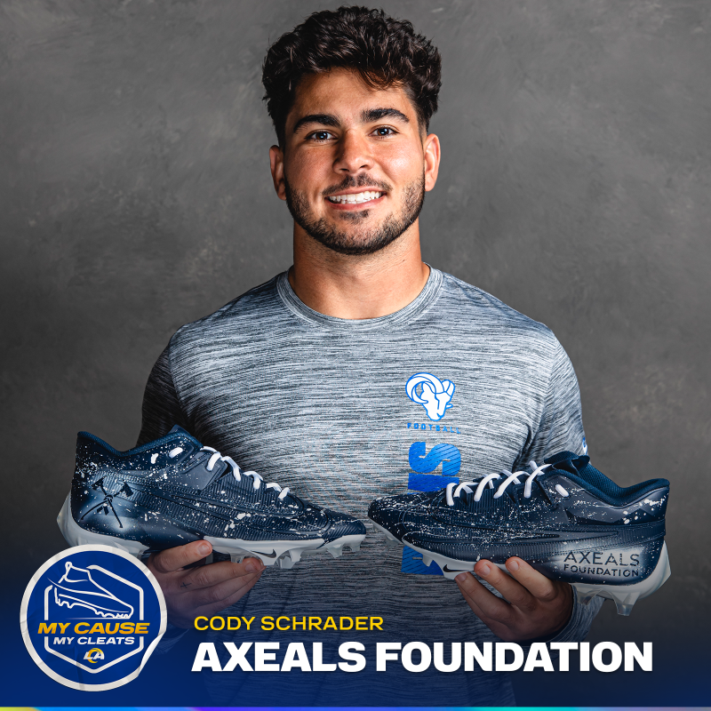RamsNFL's tweet photo. "It's just a no brainer for us four to be able to support Coach G, but also support Eric and Amanda."

Honoring Coach Ron Gould’s former @CalFootball player, @stevens_nation for #MyCauseMyCleats. ⤵️