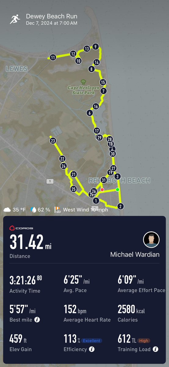 No record today…missed it!!! -3:21:24(6:29/Mile)- need sub 3:16 it was good till it wasn’t 😉…I knew it would be tight, Huge thank you to everyone that helped make this happen. Eyes up ⬆️ thank you everyone for the cheers and support.