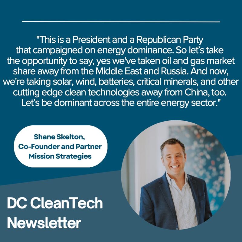 New issue of DCCleanTech is out! We're talking #CleanEnergy to Republicans, featuring <a href="/ShaneSkelton/">Shane Skelton</a> 

We're also covering $19.5 billion in government clean tech financing awards and $170 million in new opportunities!

dccleantech.com/newsletter/tal…

#Energytwitter