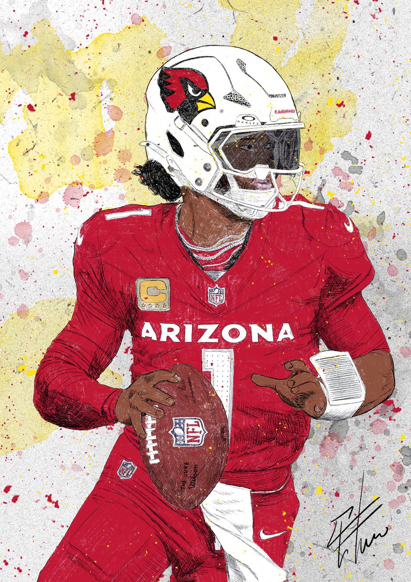 Galex_89's tweet photo. #KylerMurray #NFLArt #FootballIllustration #ArizonaCardinals #SportsArt #DynamicArt #QuarterbackLife #AthletePortrait #NFLQuarterback #KylerMurrayArt #DigitalIllustration #SportsIllustration #NFLFans #FootballStar #GameDayArt #FanArt https://t.co/b1KxsdcKPo