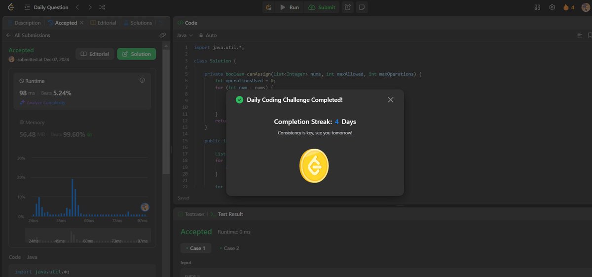 AnantTiwary11's tweet image. On the fourth day, I attempted this question multiple times. I watched the solution and realized that daily problem-solving is difficult. Today, I feel a bit less motivated, but tomorrow, I will tackle the same question again!
#day04
#dailycodingchallenge