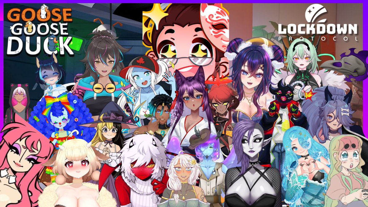 HEY! LET'S HAVE AN END OF YEAR COLLAB WITH EVERYONE! 
WE ARE PLAYING GOOSE GOOSE DUCK/ LOCKDOWN PROTOCAL COLLAB W/ ALL OF THESE AMAZING VTUBER! COME BY AND CHECK US OUT BEING ALL SILLY! 
>>>>>>>>>>>>SEE YOU DEC 29TH!<<<<<<<<<<<<<