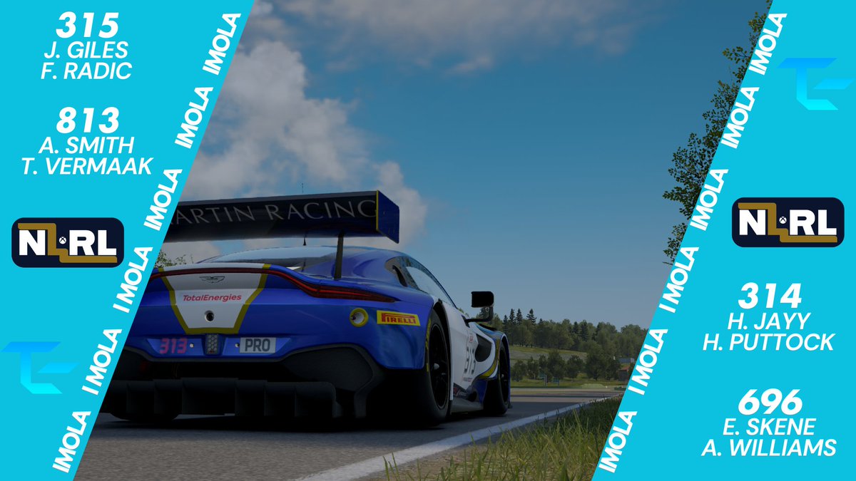 Race Day | NLRL 🇮🇹 

Our boys are back on track tonight with a new tournament for us to compete in 🏆

3 Hours of Imola to start the season off and we have 4 Cars taking to the circuit today, including the first outing for our Academy Car!

Let's start the season strong!  💪