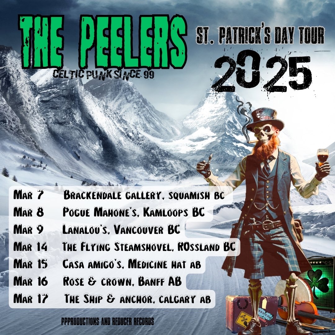 Dates 👊🏼👊🏼 Western Canada, March 2025!! Paddy’s Day in Calgary!!