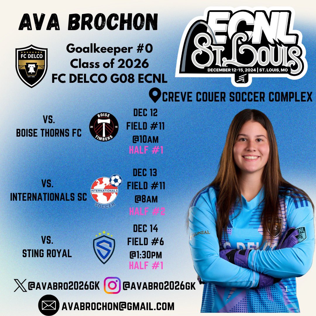 Looking forward to ECNL St. Louis next week!!

<a href="/ImYouthSoccer/">ECNL/GA/Recruiting/College Soccer</a> <a href="/ImCollegeSoccer/">College Soccer Truth ™</a> <a href="/TopDrawerSoccer/">TopDrawerSoccer</a> <a href="/PrepSoccer/">Prep Soccer ⚽️</a> <a href="/FCDELCO2/">FC DELCO</a>