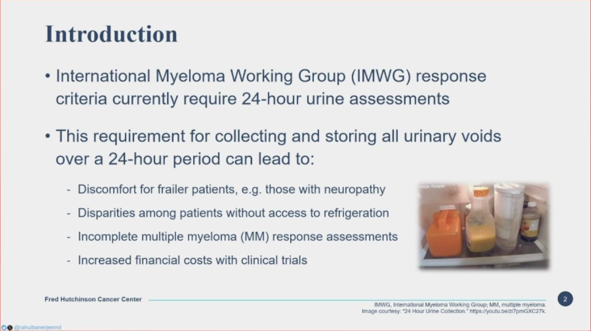 HadidiSamer's tweet photo. #ASH24 #mmsm @ASH_hematology 

24-Hour Urine Testing Does Not Add Value to Multiple Myeloma Response Assessments: A Secondary Analysis of BMT CTN 0702

This is a nice important analysis of the importance of 24-hr urine as a response assessment 

@RahulBanerjeeMD https://t.co/OIBowJGTDa