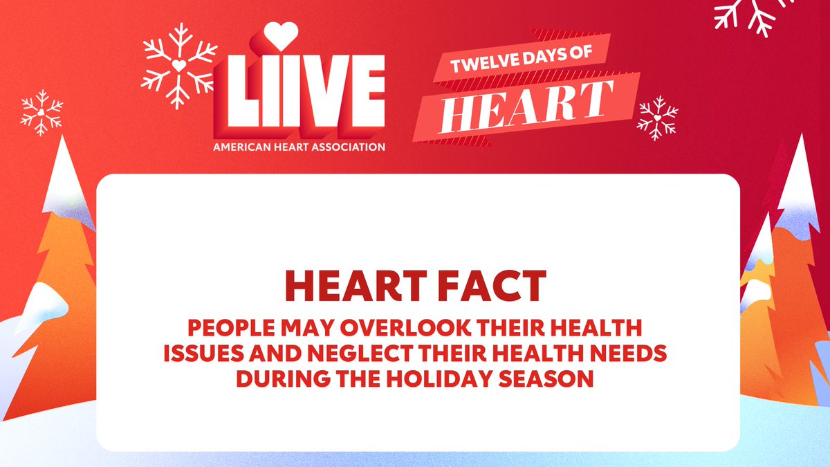 Heart_Liive's tweet photo. ❤️️ #heartfact ❤️️

79% of people surveyed say that during the holidays, they are so focused on creating special moments for others they overlook their own needs

but it can be dangerous to ignore your heart health

https://t.co/VL5ntxXwe1

#12daysofheart https://t.co/zzmSDhDbes