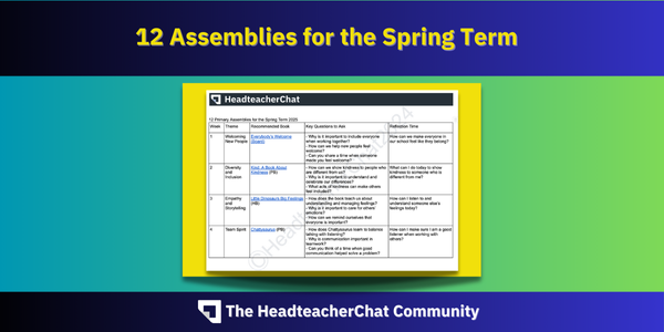 Headteacherchat's tweet image. Save hours of planning! 12 Primary Assemblies for Spring 2025, featuring inspiring picture books & discussion prompts.
Download now!
โก๏ธ schoolleaders.shop/products/12-prโฆ #primaryassembly #springterm #teachers