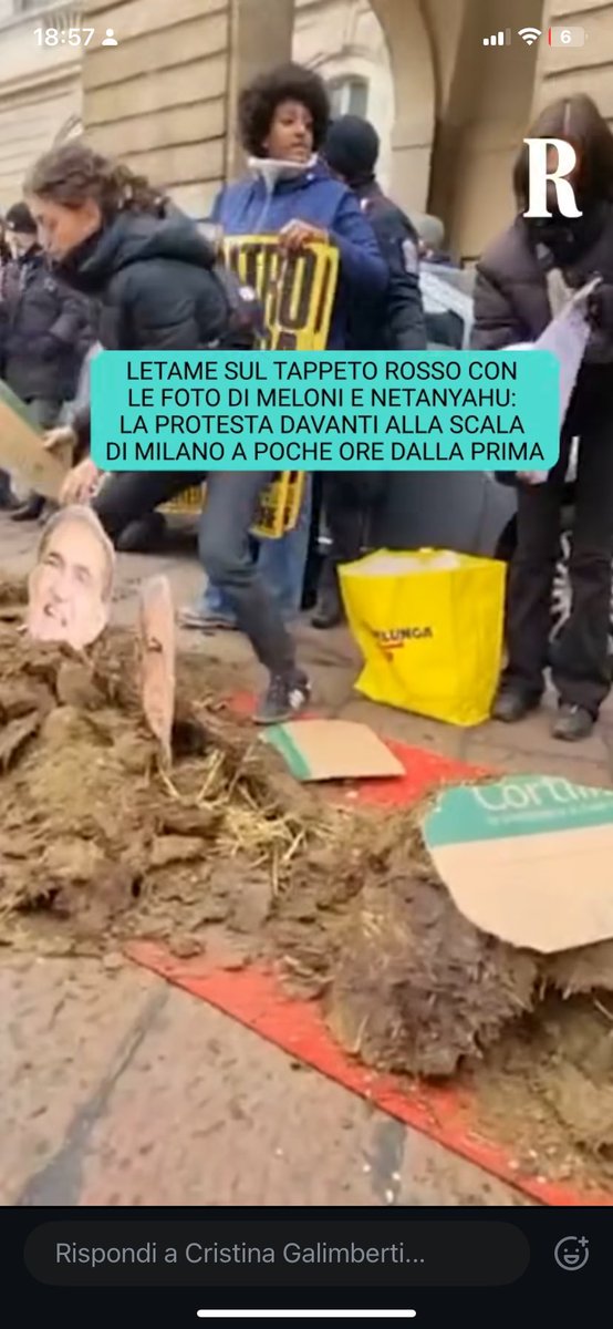 citty1968's tweet image. Oh yes!!!!
Da sempre, la Prima della Scala è momento di manifestazione delle tensioni sociali.’quest’anno messaggio chiaro: #fasci #merda 
#meloni #Netanyahu #lascala #primadellascala