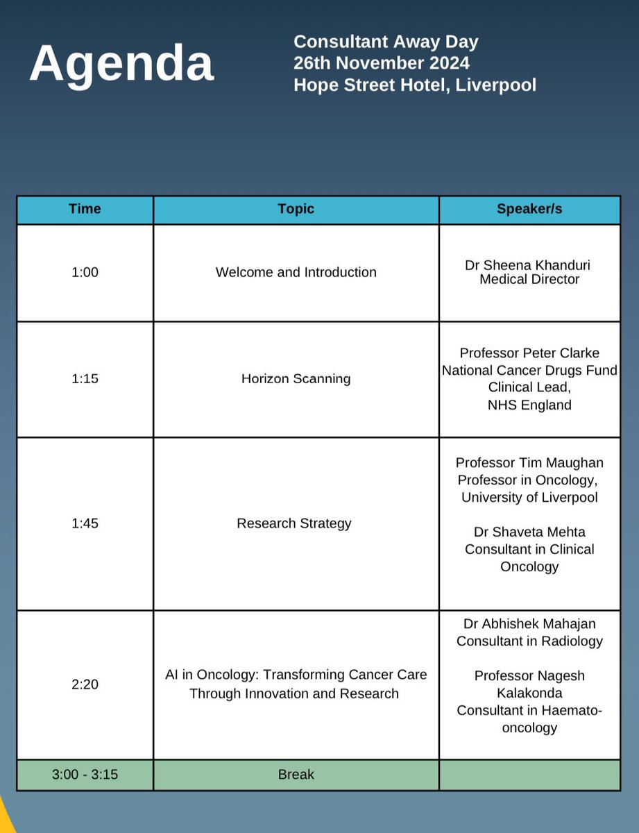 Abhishek Mahajan (@amcancerimaging) on Twitter photo Throwback to the Consultant Away Day on Nov 26 <a href="/CCCNHS/">The Clatterbridge Cancer Centre</a> where I had the chance to present alongside incredible colleagues. Reflecting on meaningful discussions around AI and the future of oncology. Honored to have spoken on AI twice in just a week's time #AI #Oncology Throwback to the Consultant Away Day on Nov 26 <a href="/CCCNHS/">The Clatterbridge Cancer Centre</a> where I had the chance to present alongside incredible colleagues. Reflecting on meaningful discussions around AI and the future of oncology. Honored to have spoken on AI twice in just a week's time #AI #Oncology