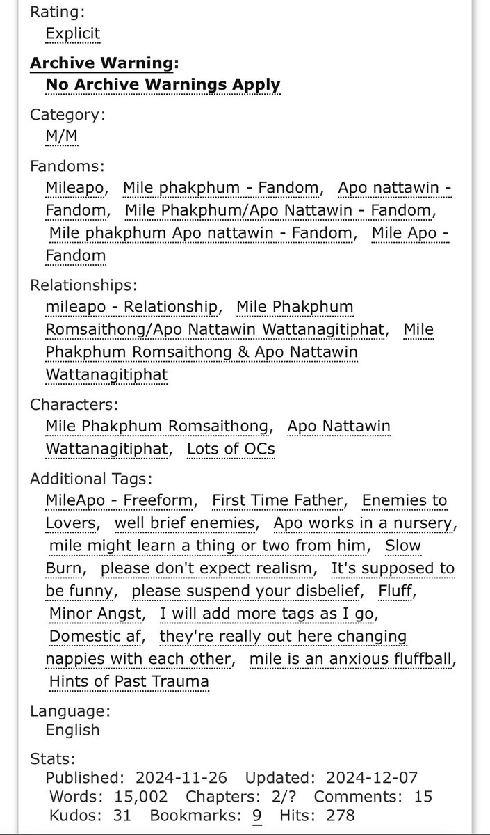 MolePhukphum's tweet image. MileApo fic ‘Learning Curve’ chapter 2 is up‼️

✨ Multichapter 
✨ Explicit 
✨ Fluff (w/angst for the plot) 
✨ total word count: 15k 

Link below👇🏻 

#LearningCurve