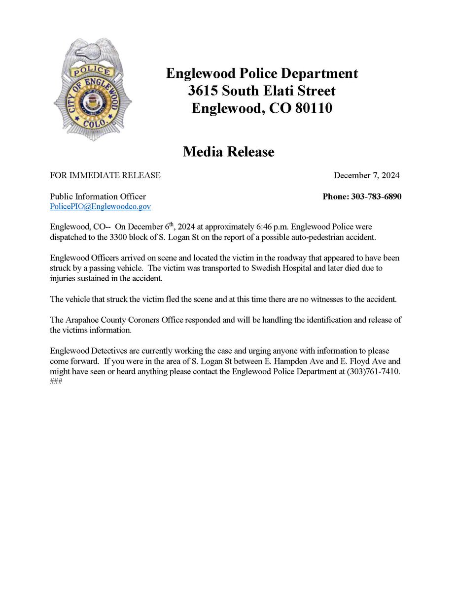 Englewood Police Department (@policeenglewood) on Twitter photo 