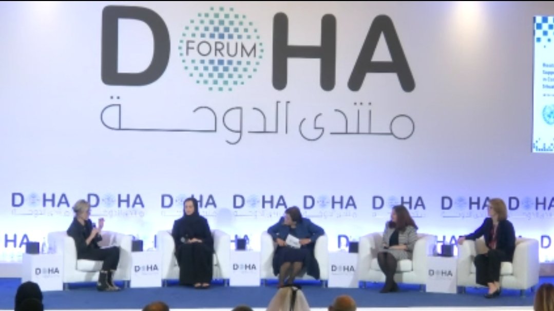 At the #DohaForum today, we had an insightful and timely discussion about "Resilience and Innovation: Supporting women and girls in conflict and post-conflict situations"

Inclusive #SocialDialogue is critical to uplifting women's voices and rebuilding communities. #16Days