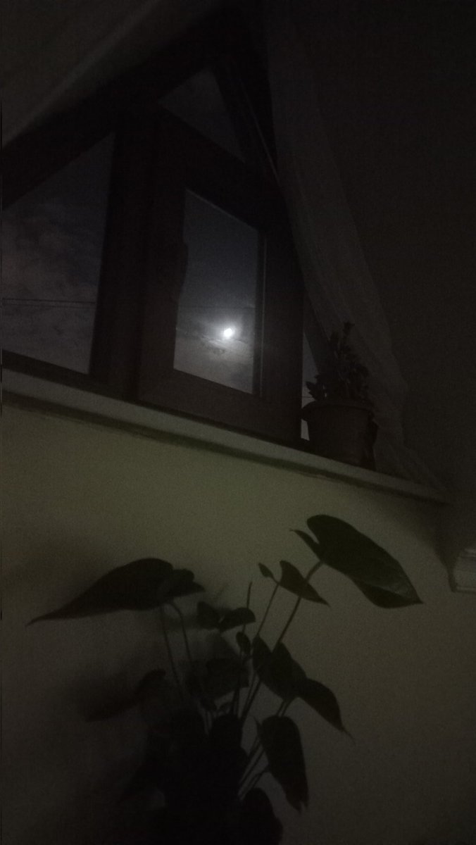 Şatodan hallice penceremin başında "ay" ile bakışıyorum.