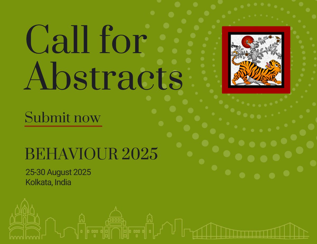 Call for abstracts for #behaviour2025 is open now. Get substantial opportunity to share your research with the ethology community.

behaviourindia2025.in/Registration-a…

#Animalbehavior 
#ScienceConference 
#ECRChat #CollaborationInScience #GlobalScience 
#Conference 
#Announcement