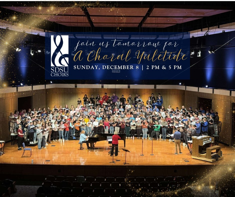 The SDSU Choirs present a Yuletide Concert! Join us Sunday, December 8th for beautiful sounds of the season!