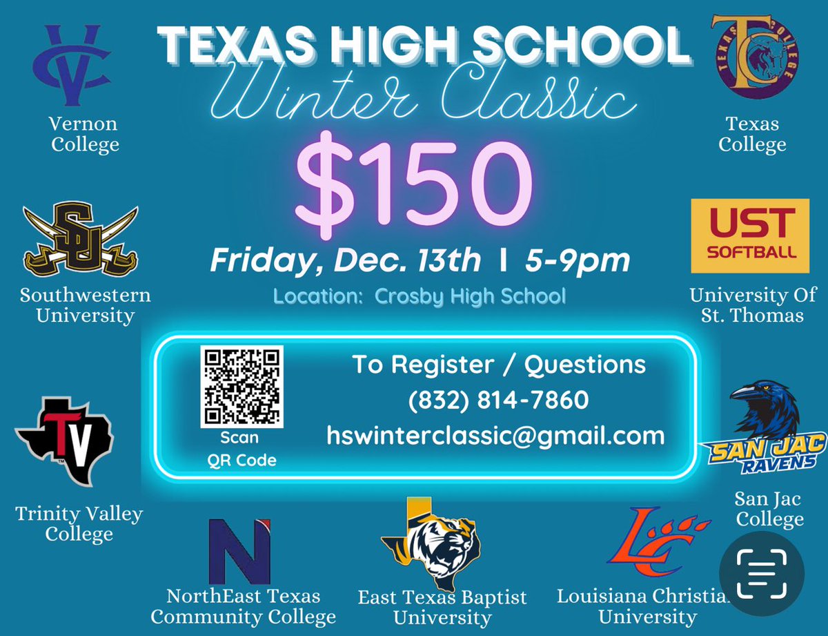 TX HS Winter Classic (@txwinterclassic) on Twitter photo ** 9 Colleges / 1 Location **
Player’s don’t miss out on this opportunity to work with some great coaches & showcase your skills.
Registration Link
…schoolsoftballclassic.ryzerevents.com
<a href="/Crosby_Softball/">Crosby Softball</a> <a href="/bh_softball/">Barbers Hill HS Softball</a>
<a href="/NorthShoreSB/">North Shore Softball</a> <a href="/softball_gcm/">GCM Softball</a>
@macgensoftball <a href="/schssoftball/">Cougar Softball</a> ** 9 Colleges / 1 Location **
Player’s don’t miss out on this opportunity to work with some great coaches & showcase your skills.
Registration Link
…schoolsoftballclassic.ryzerevents.com
<a href="/Crosby_Softball/">Crosby Softball</a> <a href="/bh_softball/">Barbers Hill HS Softball</a>
<a href="/NorthShoreSB/">North Shore Softball</a> <a href="/softball_gcm/">GCM Softball</a>
@macgensoftball <a href="/schssoftball/">Cougar Softball</a>