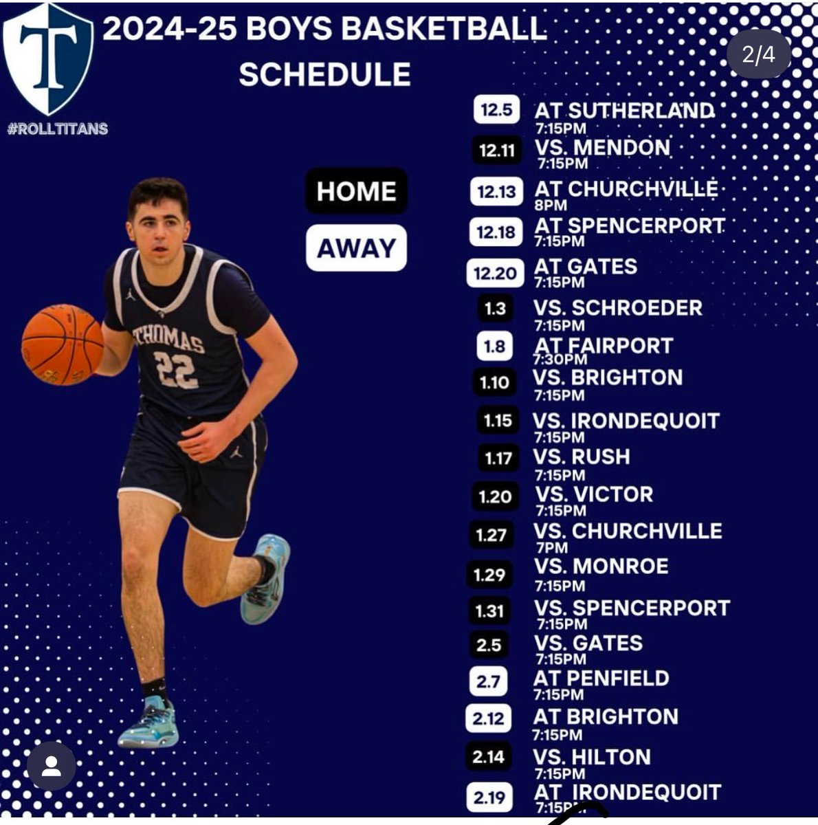 SeanQuinn30's tweet photo. We’re back! My 2024-25 basketball schedule this season. Let’s get to work!
@HoopsTitans @ThomasAthletics @JamesCrayy @AndrewQuinn00 @CoachDon_Hoops @CoachCookNY https://t.co/XQgfHZ2l0e