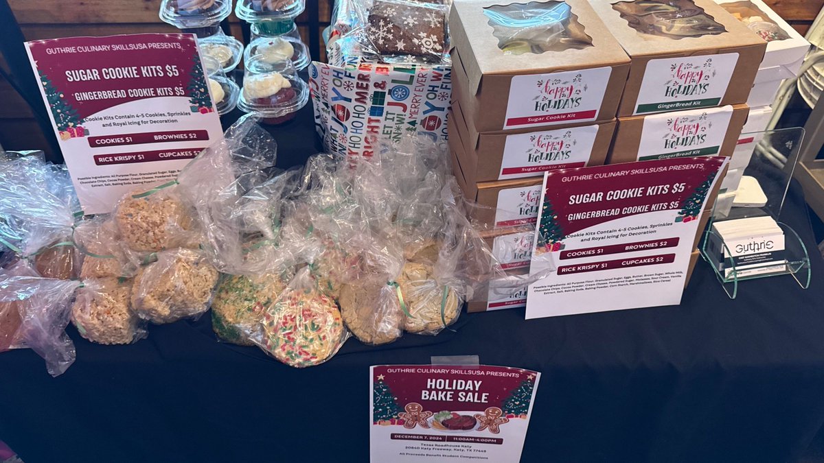 The Guthrie Center (@guthrie_center) on Twitter photo Our Culinary Arts team is having a bake sale until 4 PM today at the Texas Roadhouse restaurant at 20840 Katy Freeway. Please stop by to purchase some sweets and cookie-baking kits. Of course that will all taste better after you eat a Texas Roadhouse lunch! <a href="/GCSkillsUSACul/">Guthrie Center SKillsUSA Culinary</a> Our Culinary Arts team is having a bake sale until 4 PM today at the Texas Roadhouse restaurant at 20840 Katy Freeway. Please stop by to purchase some sweets and cookie-baking kits. Of course that will all taste better after you eat a Texas Roadhouse lunch! <a href="/GCSkillsUSACul/">Guthrie Center SKillsUSA Culinary</a>