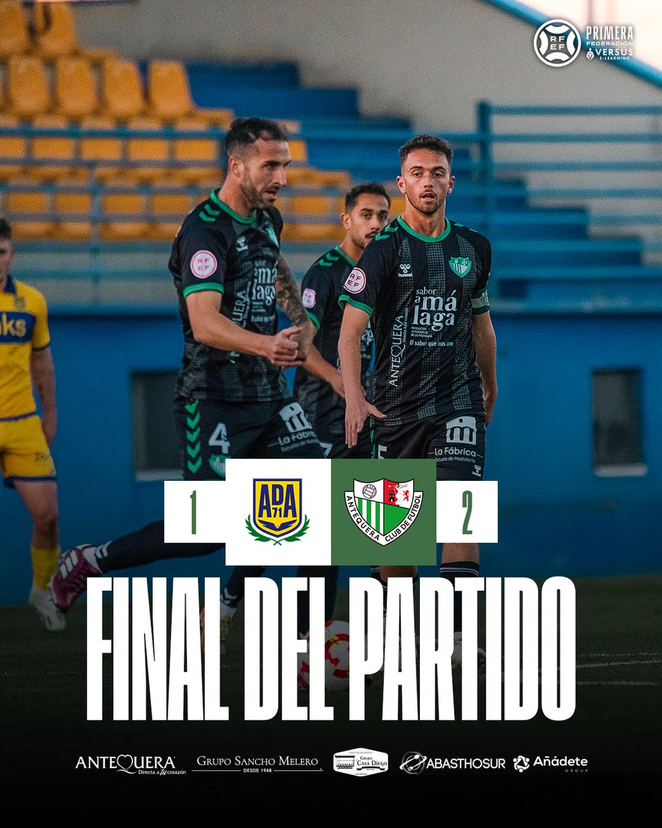 ⏱️ 90+’ | 1-2 | 🏁 ¡𝑭𝑰𝑵𝑨𝑨𝑨𝑨𝑨𝑨𝑨𝑳 en Alcorcón!

¡El 𝗹𝗶́𝗱𝗲𝗿 lo vuelve a hacer! ¡Los tres puntos vuelven con nosotros hacia #Antequera! 🤍💚

#AlcorcónAntequera