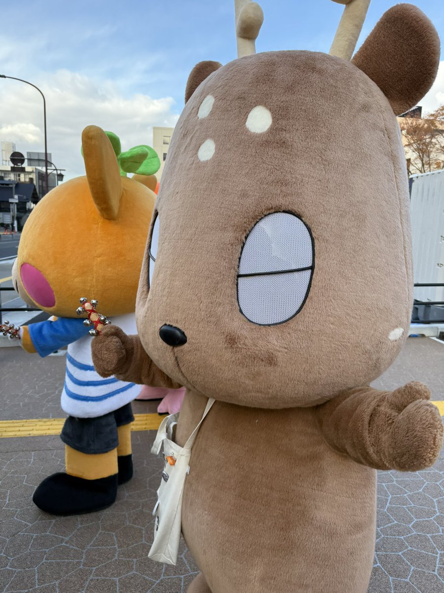 奈良マラソンの応援に奈良市役所前にきてるよ〜 (θτθ)/
