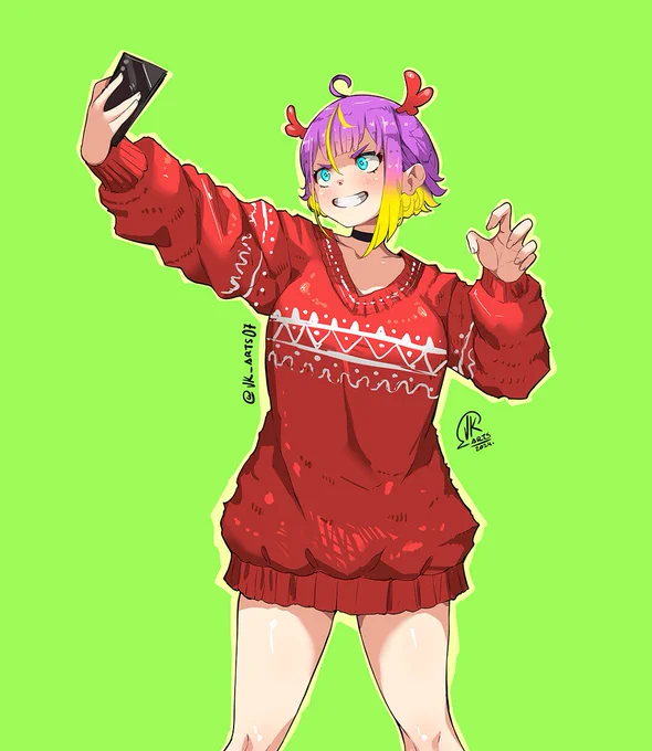 #Christmas #illustration #waifu #oc #cute