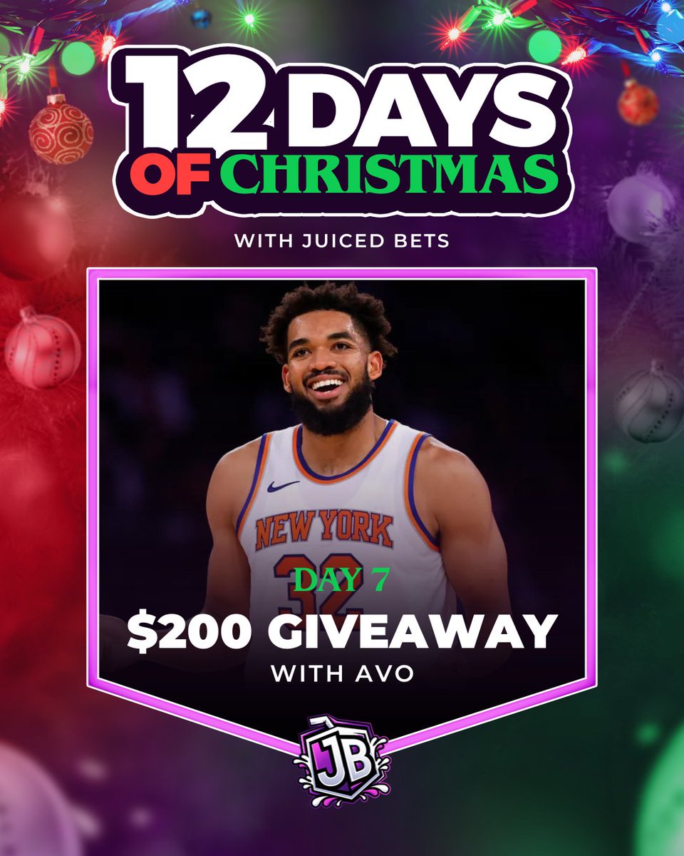 🎁 12 DAYS OF CHRISTMAS - DAY 7 🎁

$100 to 2 lucky winners for Day 7 🎅

❤️ + follow @arbsvsodds <a href="/OxJuiced/">Juiced Bets</a> to enter!
